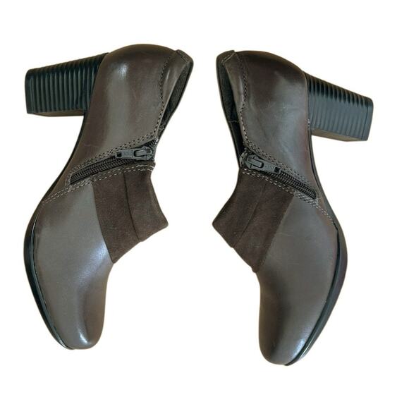 Clarks Bendables Brown Leather Promise Josie Booties Sz 7 - Picture 4 of 8